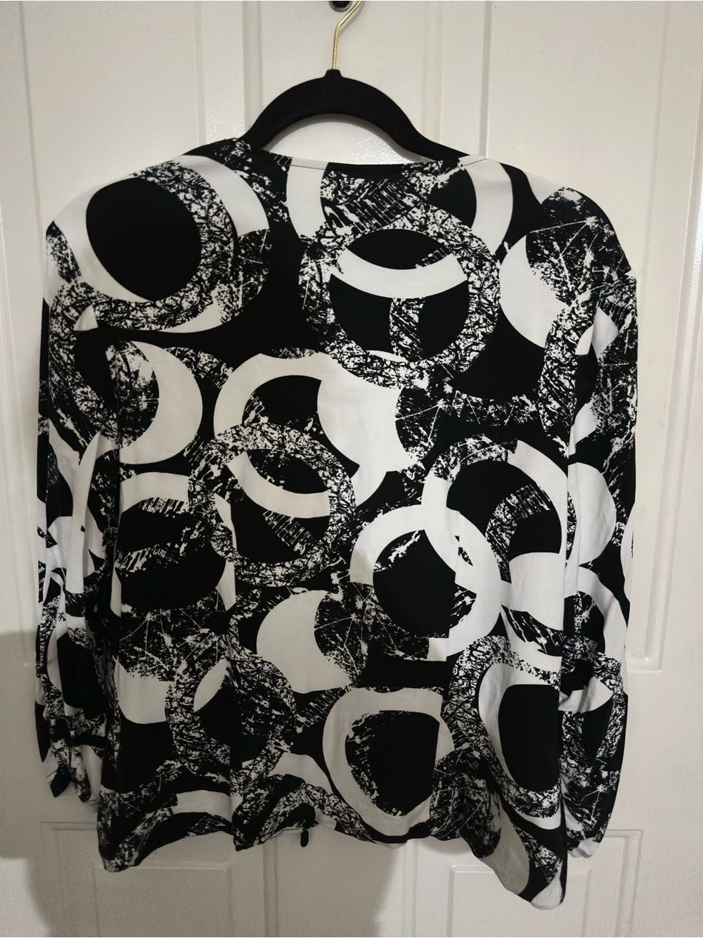 Joseph Ribkoff Black & White Circle-Print Zip Jacket - Picture 5 of 9